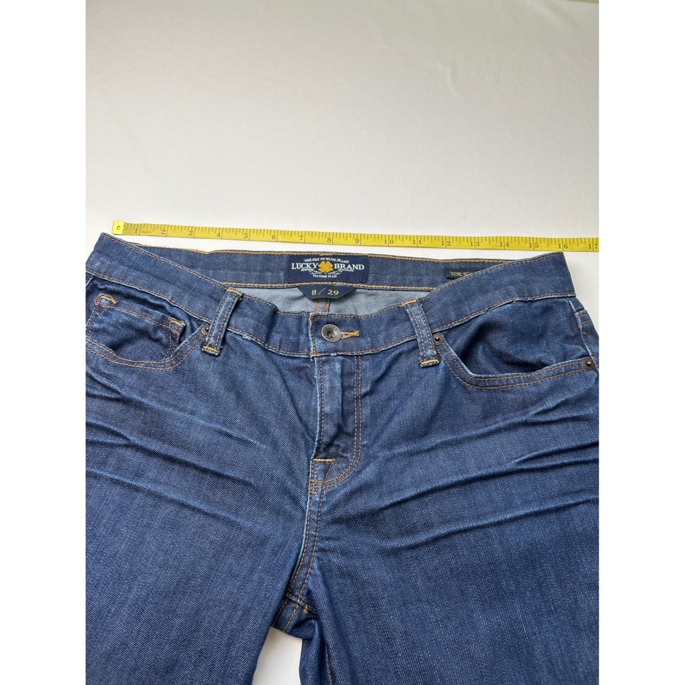 Lucky Brand Womens Low Rise Zoe Straight Crop Jeans Dark Wash Size 8/29 Y2K - Picture 8 of 11